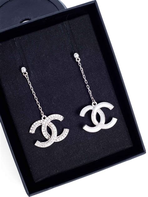 chanel crystal hoop earrings|chanel swarovski crystal logo earrings.